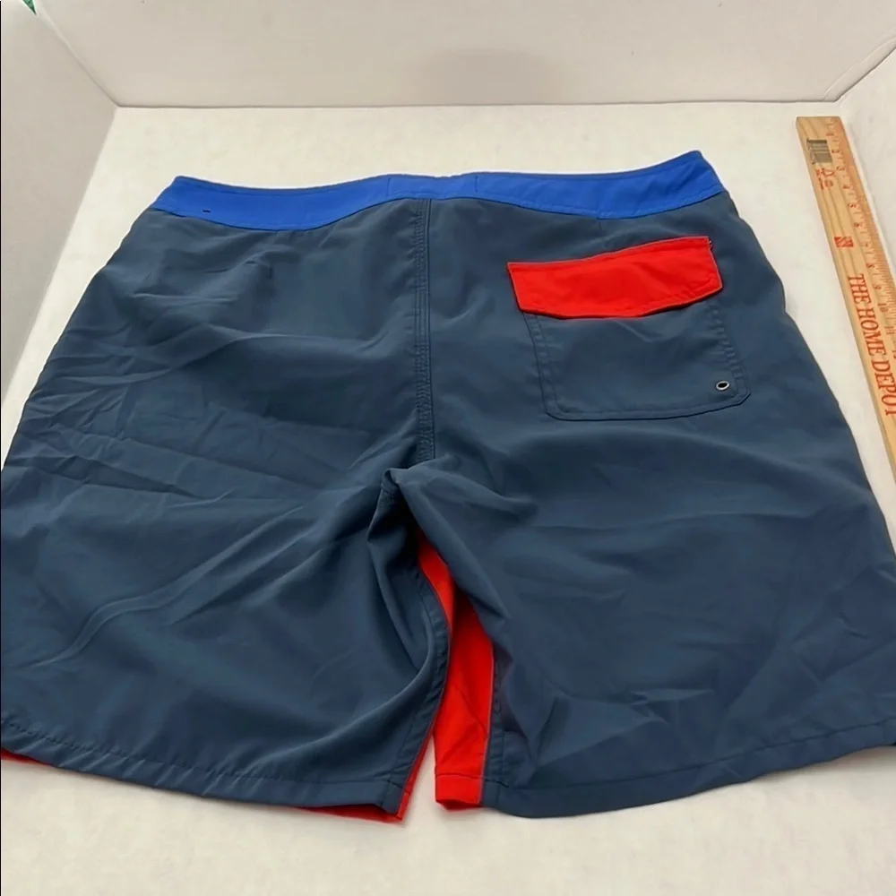 Men's Red and Blue Swim Shorts